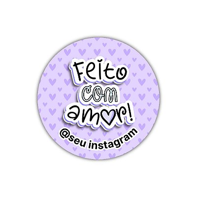 120 Adesivos - Feito Com Amor (roxo)