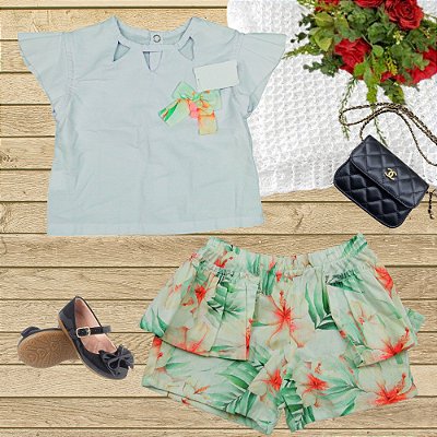 CONJUNTO LARISSA GIRASSOL E NATUREZA TAMANHO P AO 3