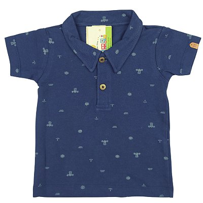 CAMISA POLO FAROL 2289  AZUL TAMANHO DO 1 AO 8