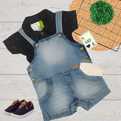JARDINEIRA JEANS MASC. ALLISON 2259 - TAMANHOS P AO 8