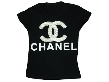 BLUSINHA BABY LOOK  MENINA CHANNEL COM PEROLAS - TAMANHO 2 AO 8