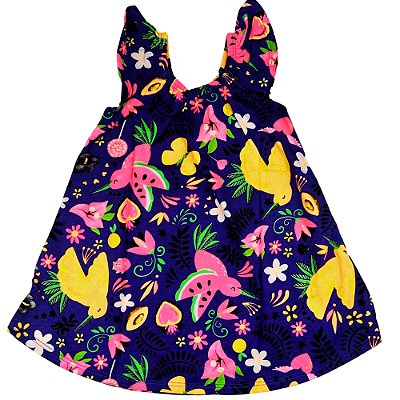 VESTIDO NANAI ESTAMPADO CIGANINHA ROXO TAMANHO 1 AO 8