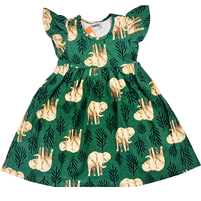 VESTIDO NANAI ESTAMPADO ELEFANTE  TAMANHO 1 AO 8