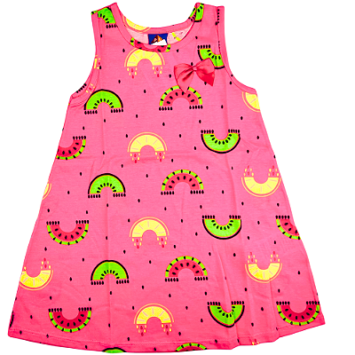 VESTIDO PIPA BY KYLY ROSA CLARO FRUTAS TAM 1 AO 8