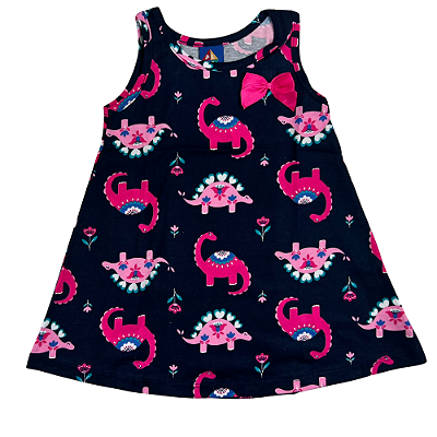 VESTIDO PIPA BY KYLY PRETO DINOSSAUROS  TAM 1 AO 8