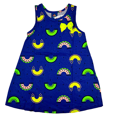 VESTIDO PIPA BY KYLY AZUL FRUTAS TAM 1 AO 8