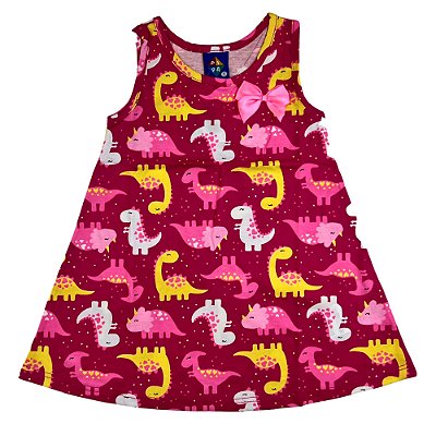 VESTIDO PIPA BY KYLY ROSA DINOSSAUROS  TAM 1 AO 8