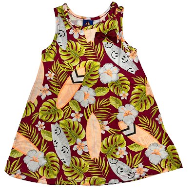 VESTIDO PIPA BY KYLY VERMELHO FLORES  TAM 1 AO 8
