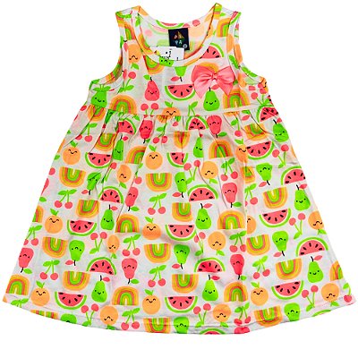 VESTIDO PIPA BY KYLY BRANCO MELANCIA  TAM 1 AO 8