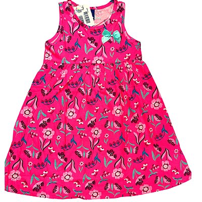 VESTIDO PIPA BY KYLY ROSA NEON COM LAÇO VERDE AGUA