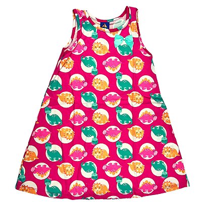 VESTIDO PIPA BY KYLY ROSA DINOS BABIES COM LAÇO VERDE