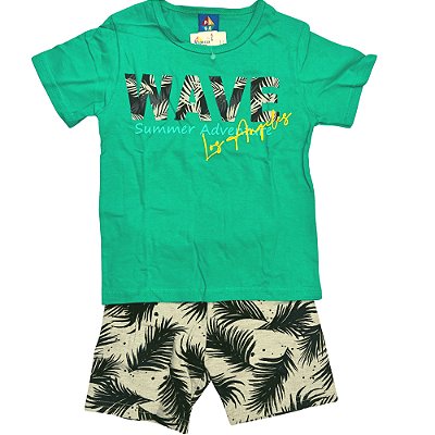 CONJ MASC CAMISETA PIPA BY KYLY WAVE VERDE