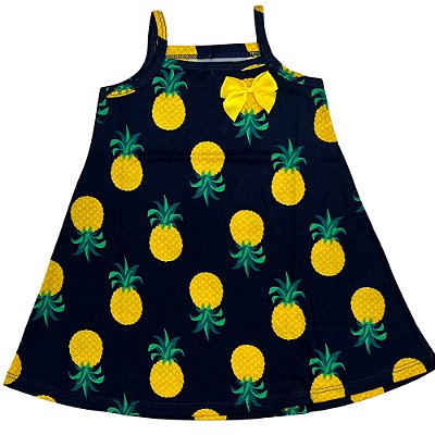 VESTIDO PIPA BY KYLY DE ALCINHA PRETO ABACAXI
