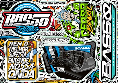 Cartela de Adesivos Modelo 18