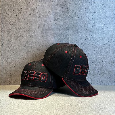 Boné Basso Frutas Preto/Vermelho Aba Curva