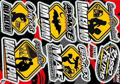 Cartela de Adesivos Modelo 27
