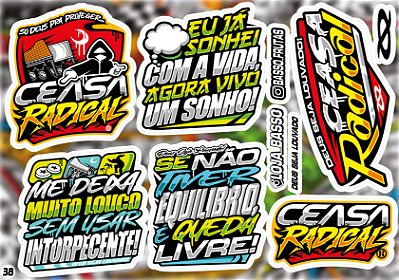 Cartela de Adesivos Modelo 38