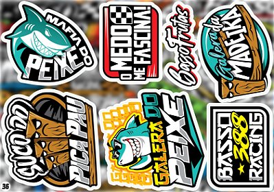 Cartela de Adesivos Modelo 36