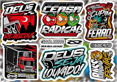 Cartela de Adesivos Modelo 37