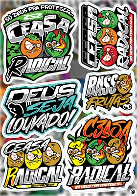 Cartela de Adesivos Modelo 42