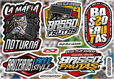 Cartela de Adesivos Modelo 44