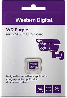 Cartao Micro SD Purple Intelbras de 64 GB para Sistemas de Seguranca Eletronica Intelbras, Cartões SD, Roxa, Único