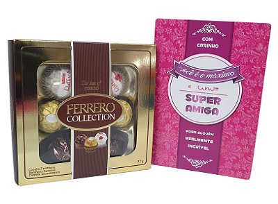 Kit De Presentes - Presente Para Amiga - Kit Chocolate Ferrero Collection + Cartão