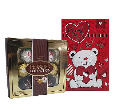 Presente De Amor - Para Namorada / Namorado - Kit Chocolate Ferrero Collection + Cartão