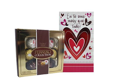 Presente De Amor - Para Namorada / Namorado - Kit Chocolate Ferrero Collection + Cartão