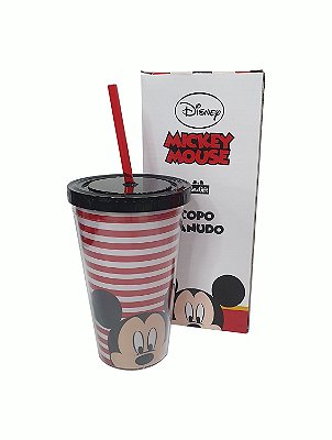 Copo Canudo 500 mL Mickey Mouse - Presente Criativo Original