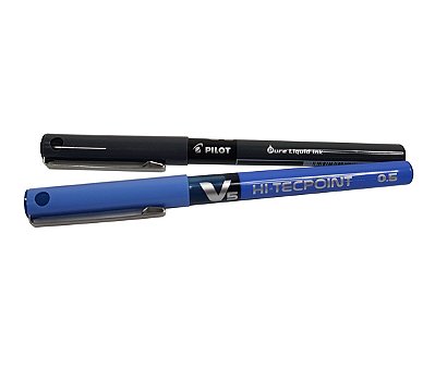 Caneta Hi-Tecpoint V5 Fine Line 0.5 mm Pilot Kit Preto E Azul
