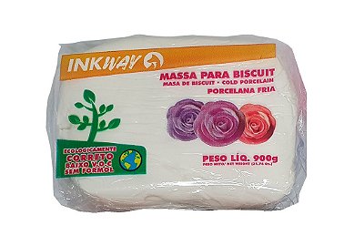 Massa para Biscuit Inkway Branco 900g Artesanato Não Tóxica