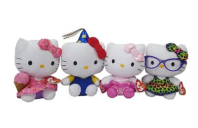 Coleção Hello Kitty Com 4 Pelúcias - By Sanrio - TY - Beanie Babies - DTC