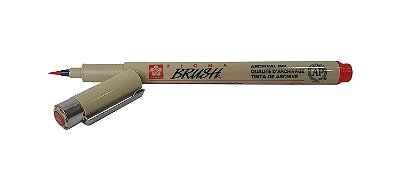 Caneta Pincel Profissional Pigma Brush Sakura XSDK-Br Vermelho