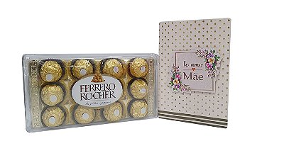 Kit De Presente Para Mãe Chocolate Ferrero Rocher + Cartão