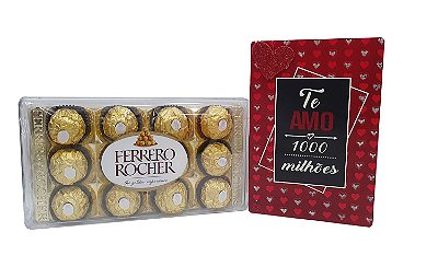 Kit De Presente Para Amor Chocolate Ferrero Rocher + Cartão
