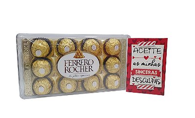 Kit Pedido de desculpas Chocolate Ferrero Rocher Com 12 Amor