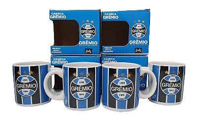 Kit 4 Xícaras do Grêmio Presente para Gremista Licenciado