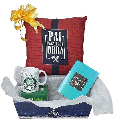 Presente Dia dos Pais Para Pai Palmeirense Kit do Palmeiras Caneca Almofada e Cartão