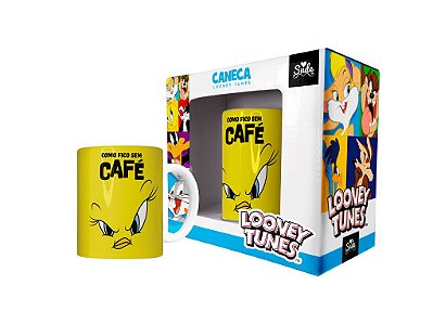 Caneca Piu Piu Looney Tunes Tweety Porcelana 330 mL Presente Sem Café