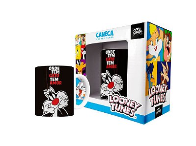 Caneca do Frajola Looney Tunes Porcelana 330 mL Presente Gato Amor