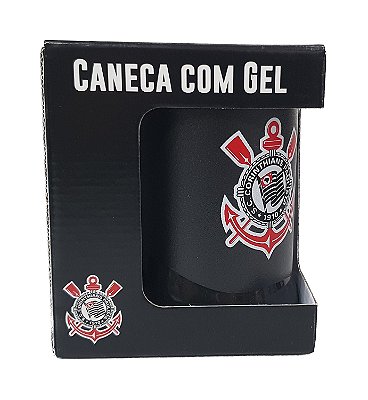 Caneca do Corinthians Gel Congelante Presente Corinthiano Licenciado Preto