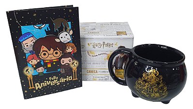 Kit Caneca 3D e Cartão Harry Potter Hogwarts Presente Geek Cor:Kit2