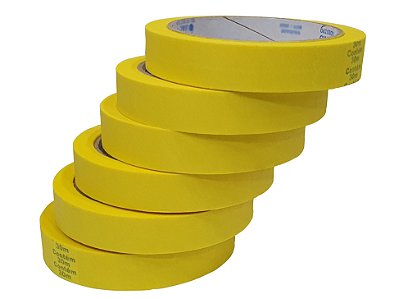 Kit Com 6 Fita Crepe Colorida 18mm X 30m Fitas Adesivas Amarelo