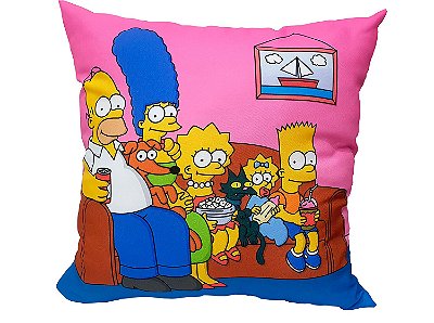 Os Simpsons - Almofada colorida dos Simpsons no Sofá 45x45cm