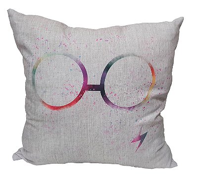 Almofada Geek Harry Potter - Óculos e Raio 45x45 cm