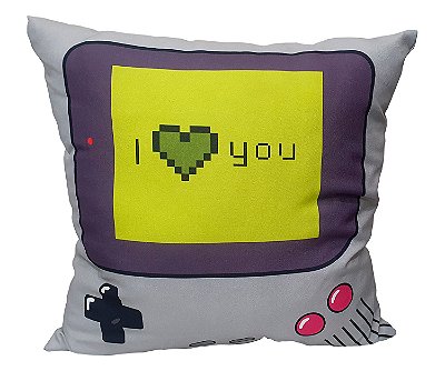 Almofada Gamer - Game Boy I Heart You Nintendo 45x45 cm