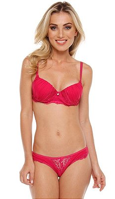 Conjunto de Lingerie Strappy Bra com Renda