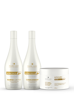 Kit NutriCoco Hairclass para cabelos desidratados e ressecados 3 produtos  (contém shampoo, condicionador e máscara)