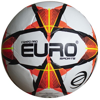 Bola Euro Pro Laranja - Campo Oficial - COM A SUA LOGO